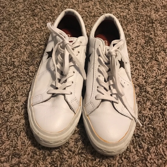 White Leather Converse - Picture 2 of 4